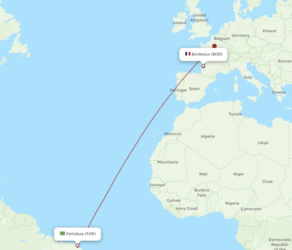 FOR-BOD flight routes