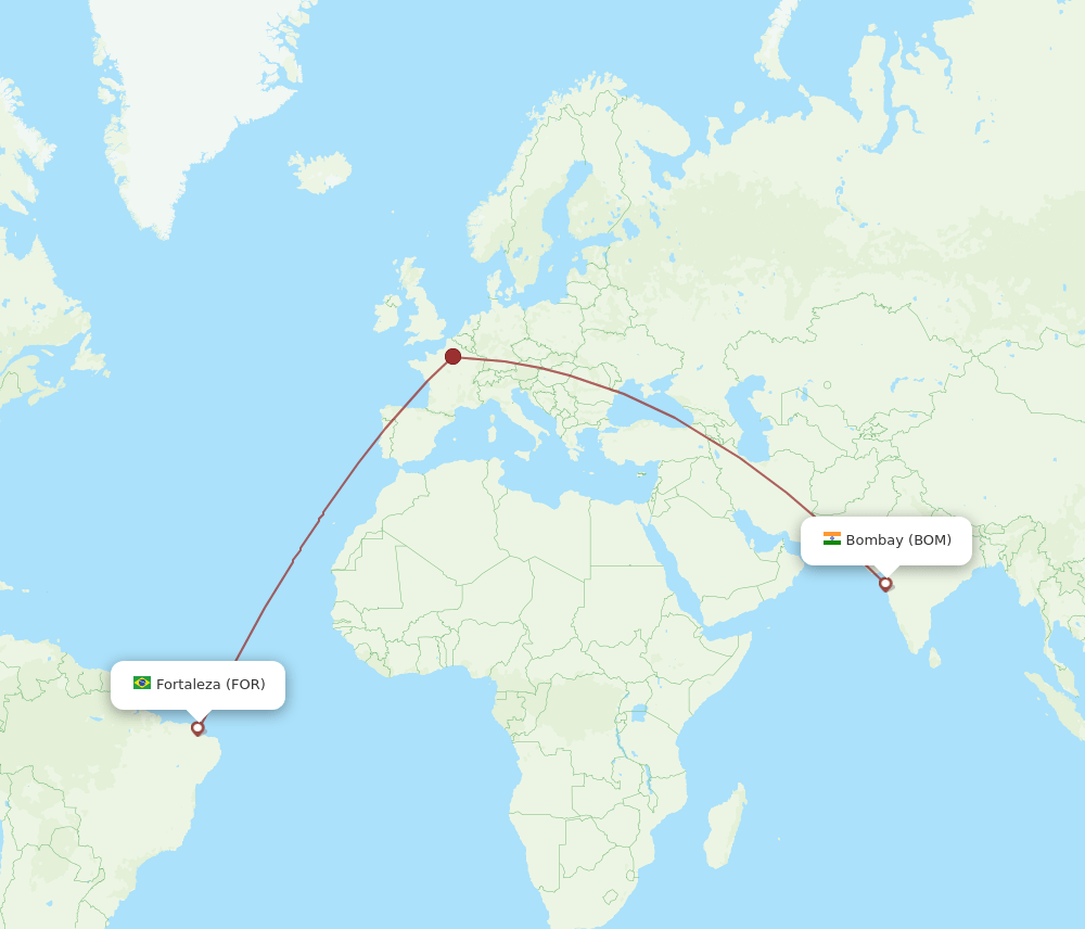 FOR to BOM flights and routes map