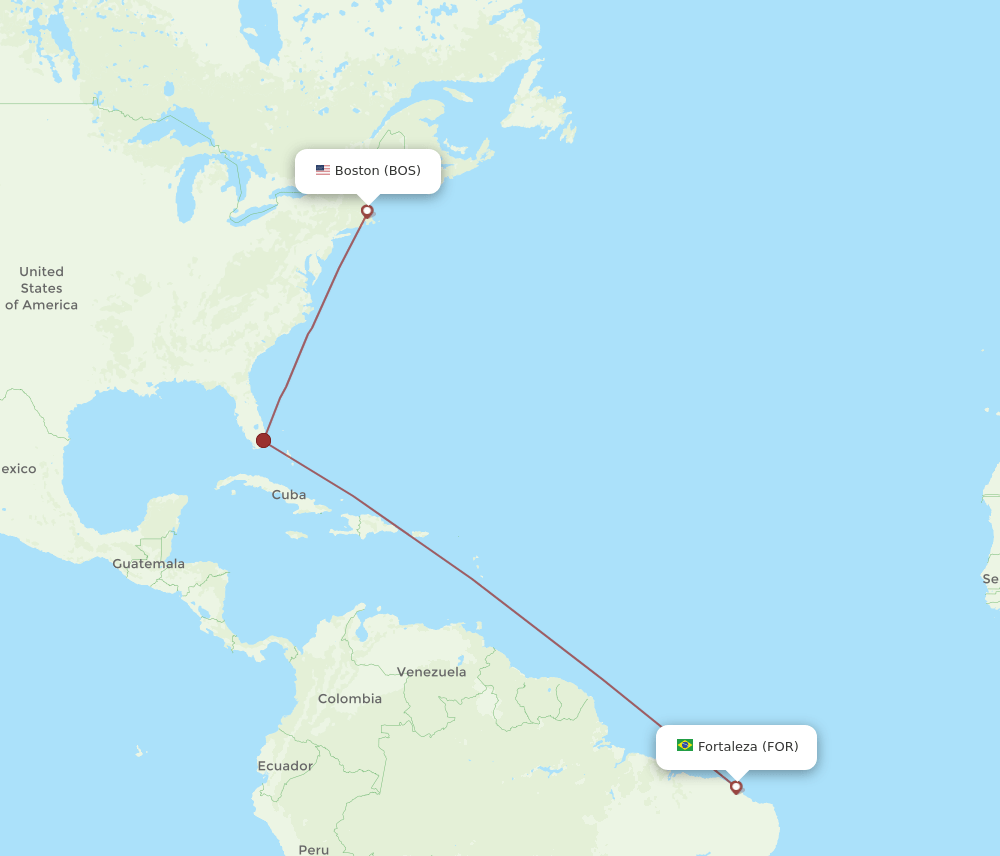FOR-BOS flight routes