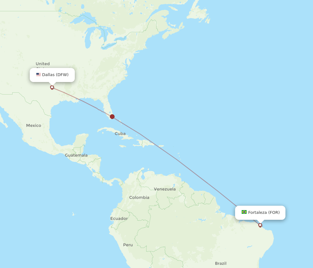 FOR-DFW flight routes