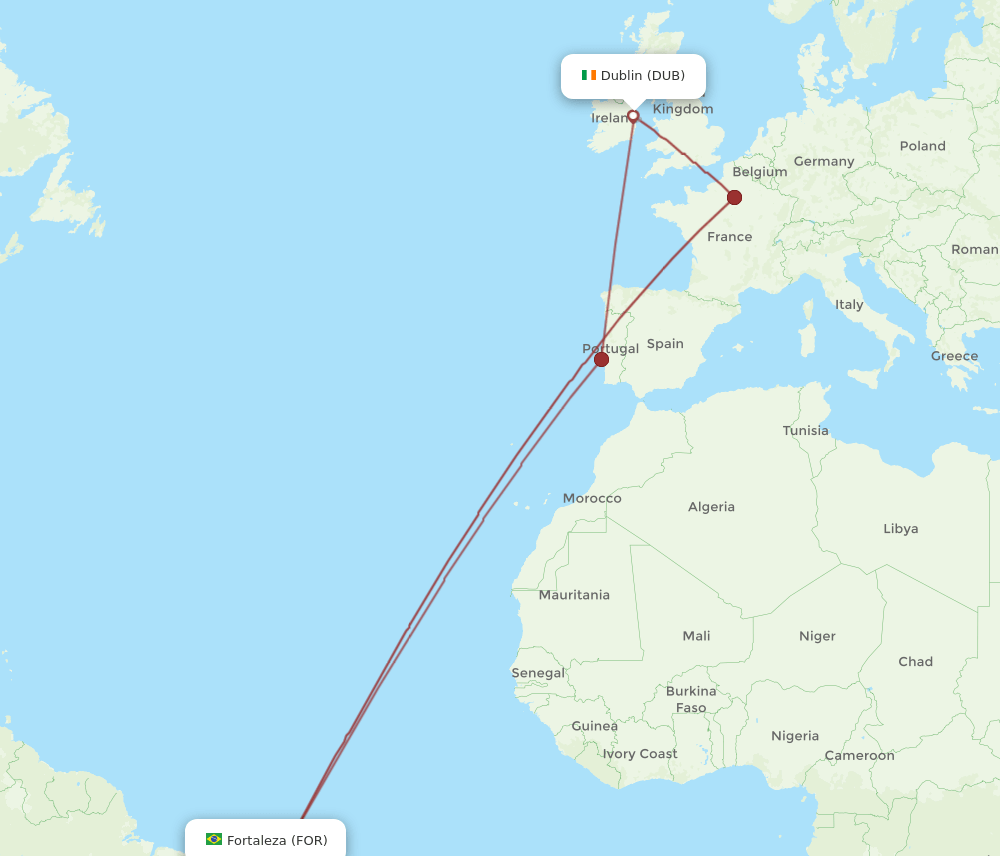 FOR-DUB flight routes