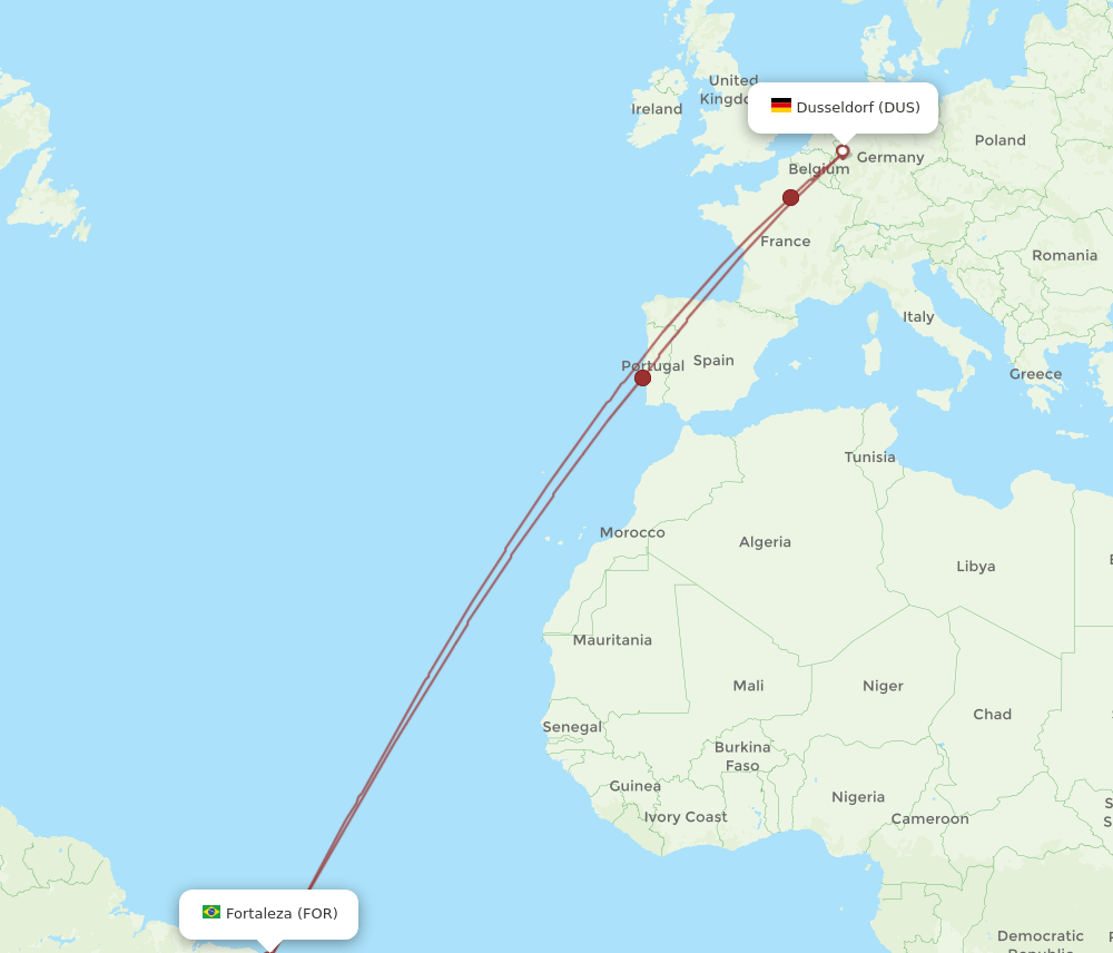 FOR-DUS flight routes