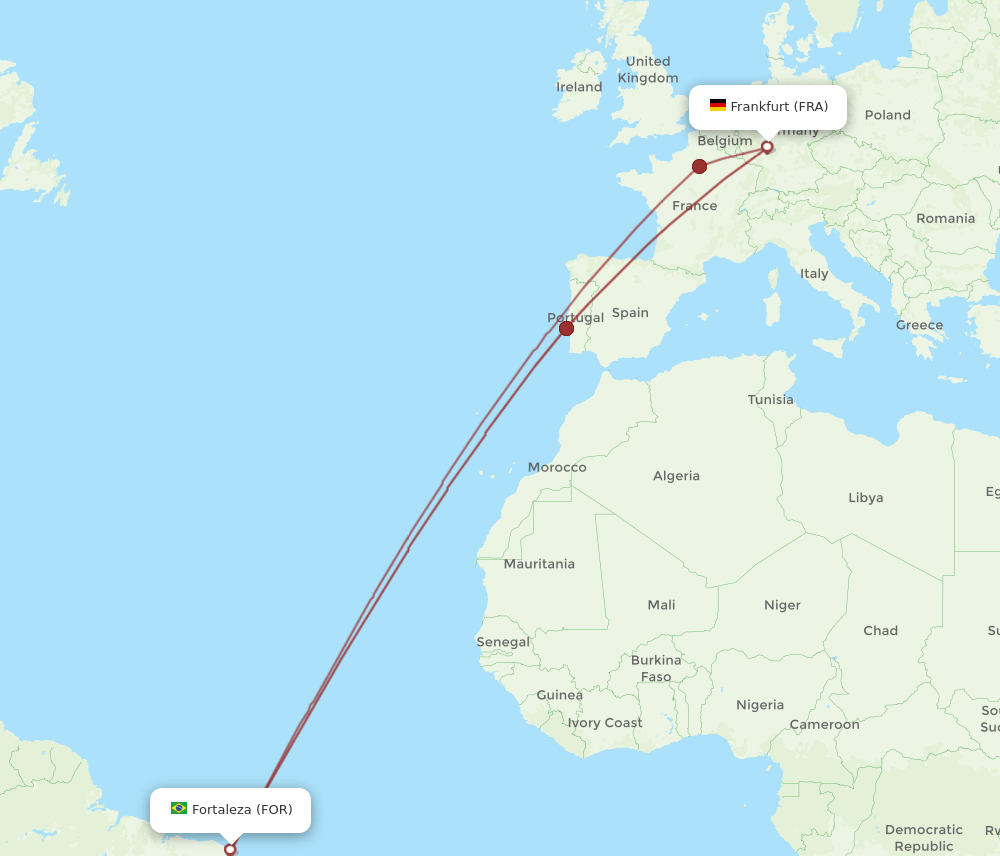 FOR-FRA flight routes