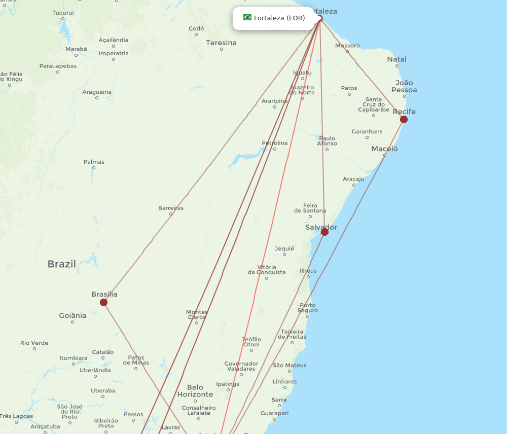 FOR-GIG flight routes