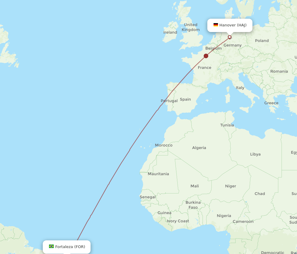 FOR-HAJ flight routes