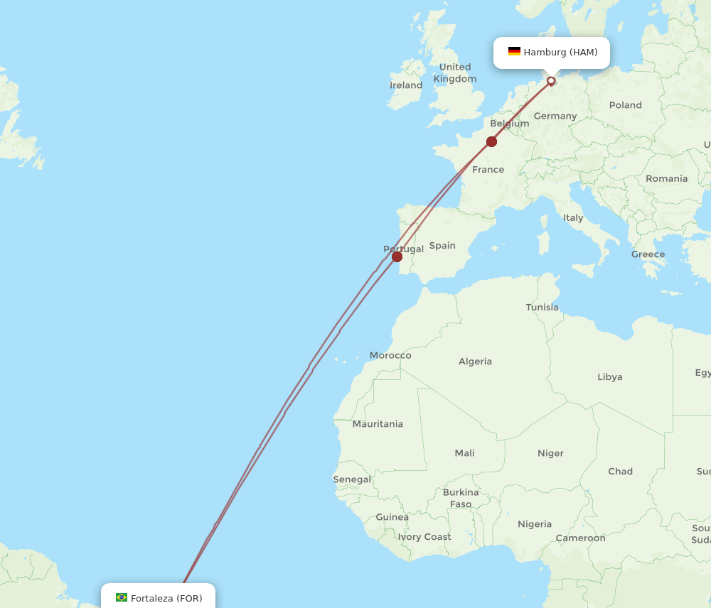 FOR-HAM flight routes