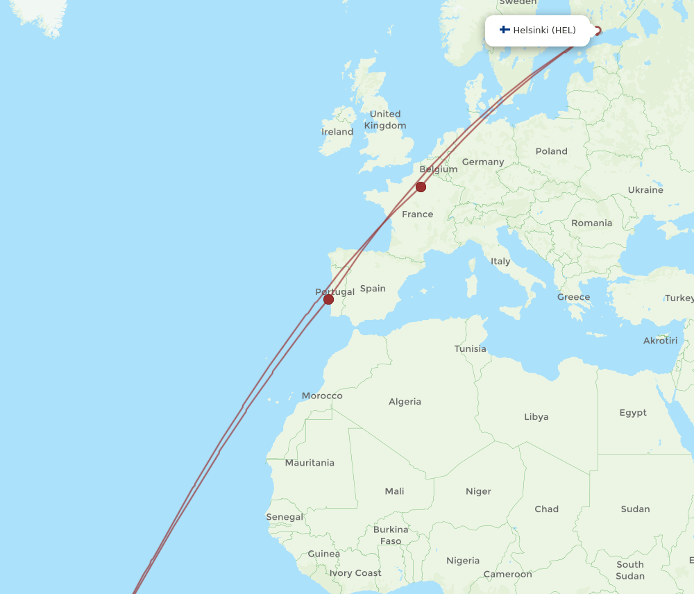 FOR-HEL flight routes