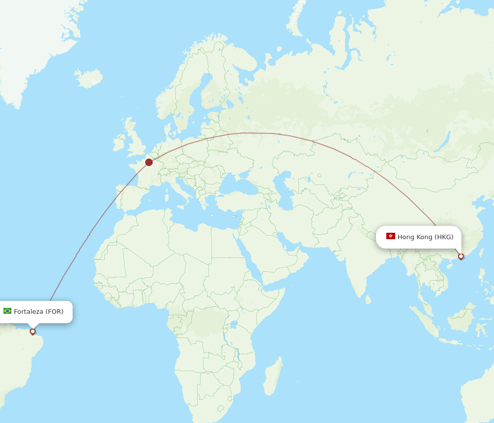 FOR to HKG flights and routes map