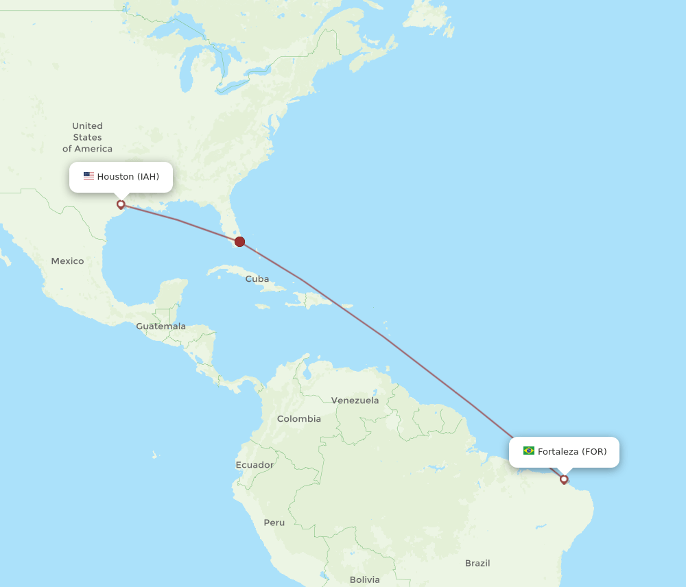 FOR to IAH flights and routes map