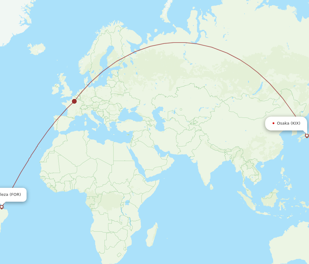 FOR-KIX flight routes