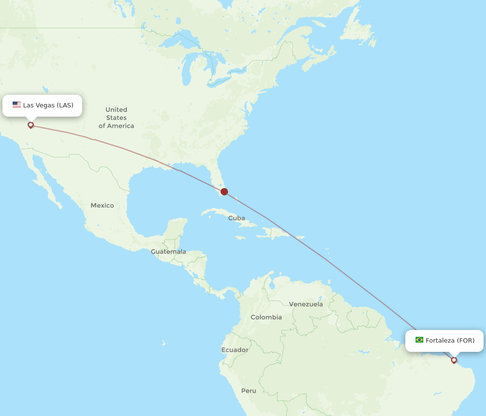 FOR to LAS flights and routes map