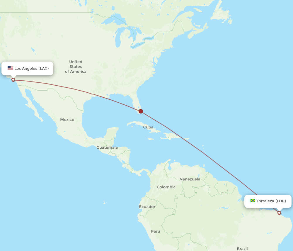 FOR-LAX flight routes