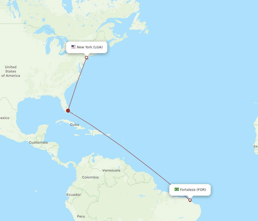 FOR-LGA flight routes