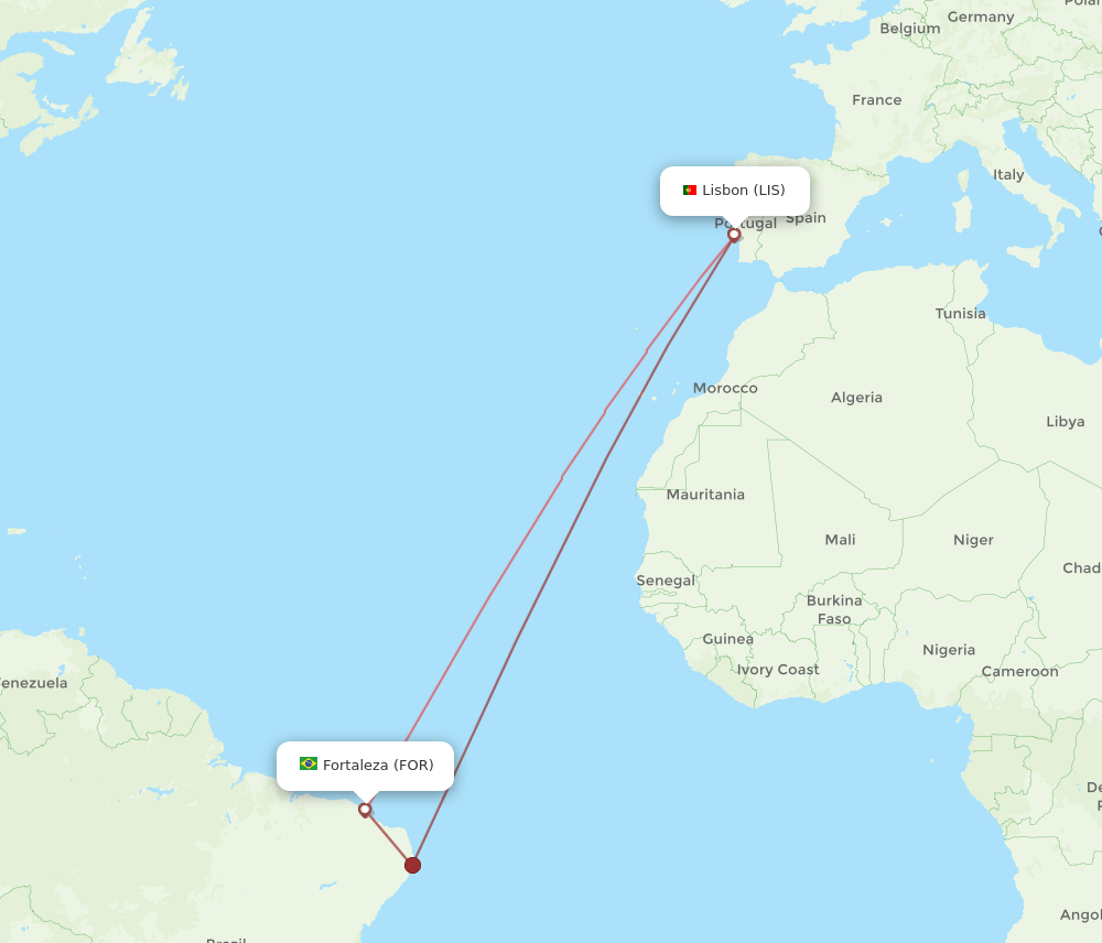 FOR-LIS flight routes