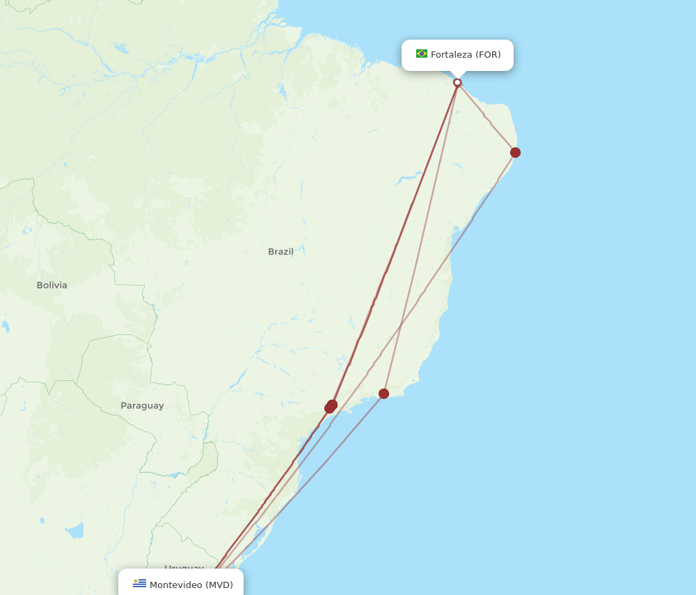 FOR-MVD flight routes