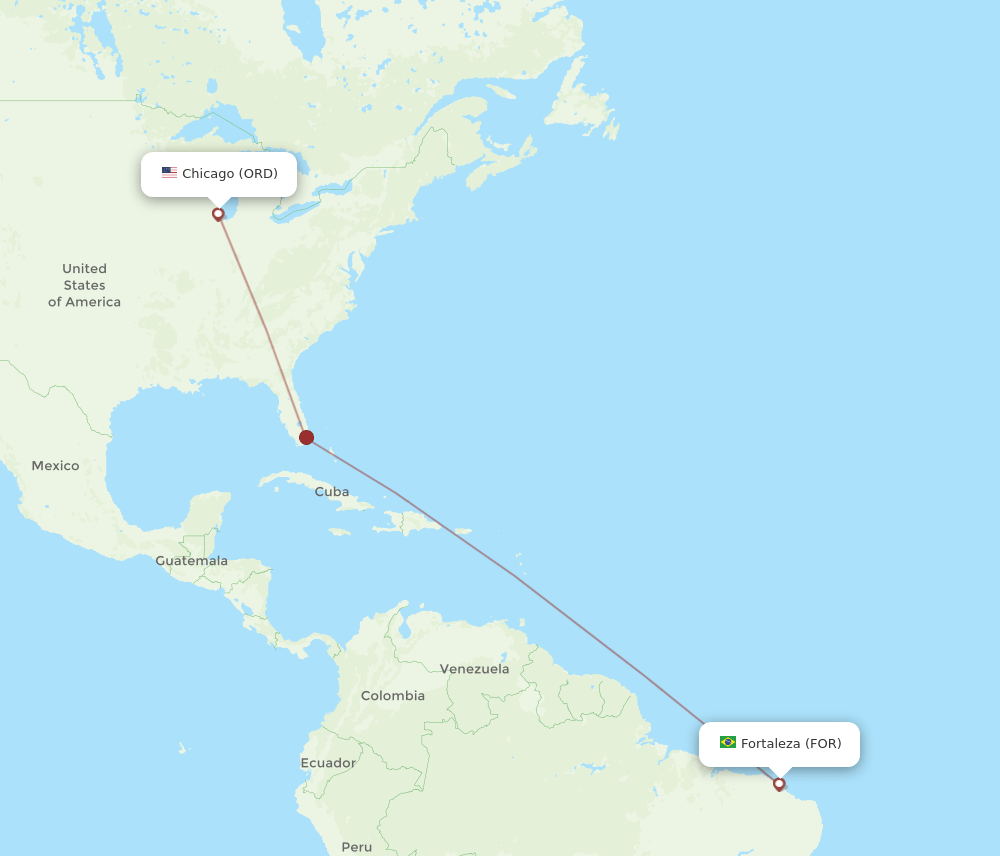 FOR to ORD flights and routes map