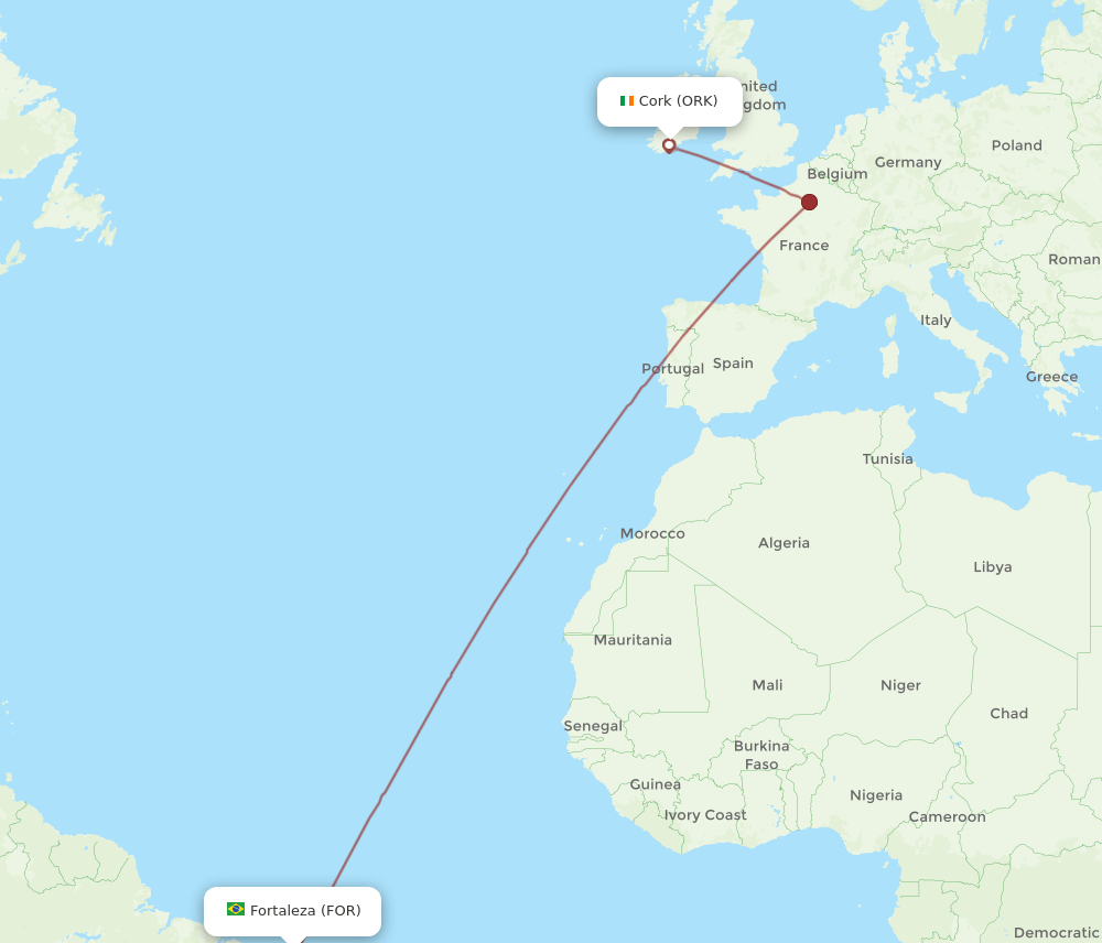 FOR-ORK flight routes