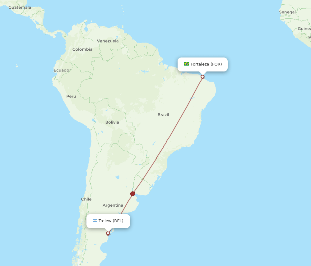 FOR to REL flights and routes map