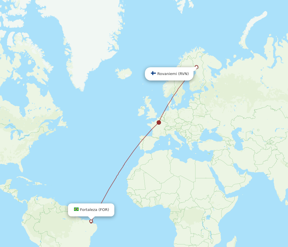 FOR-RVN flight routes