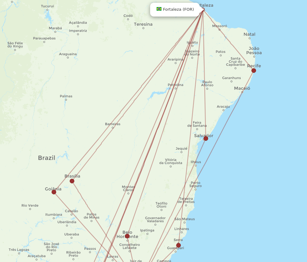 FOR-SDU flight routes