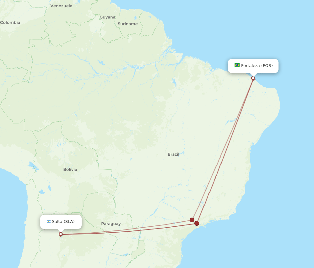 FOR-SLA flight routes