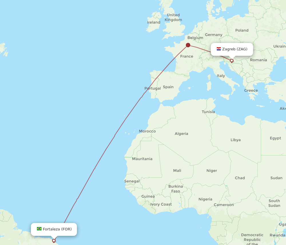 FOR-ZAG flight routes