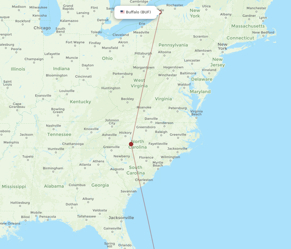 FPO-BUF flight routes