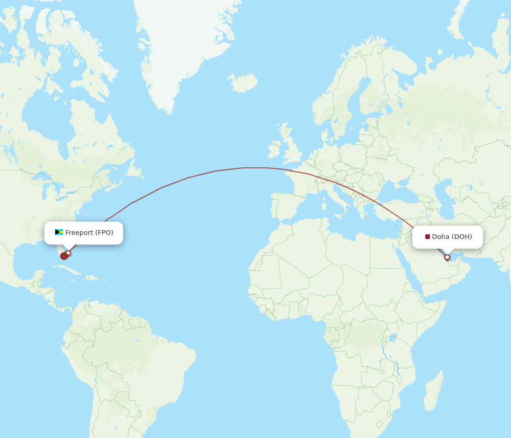 FPO-DOH flight routes