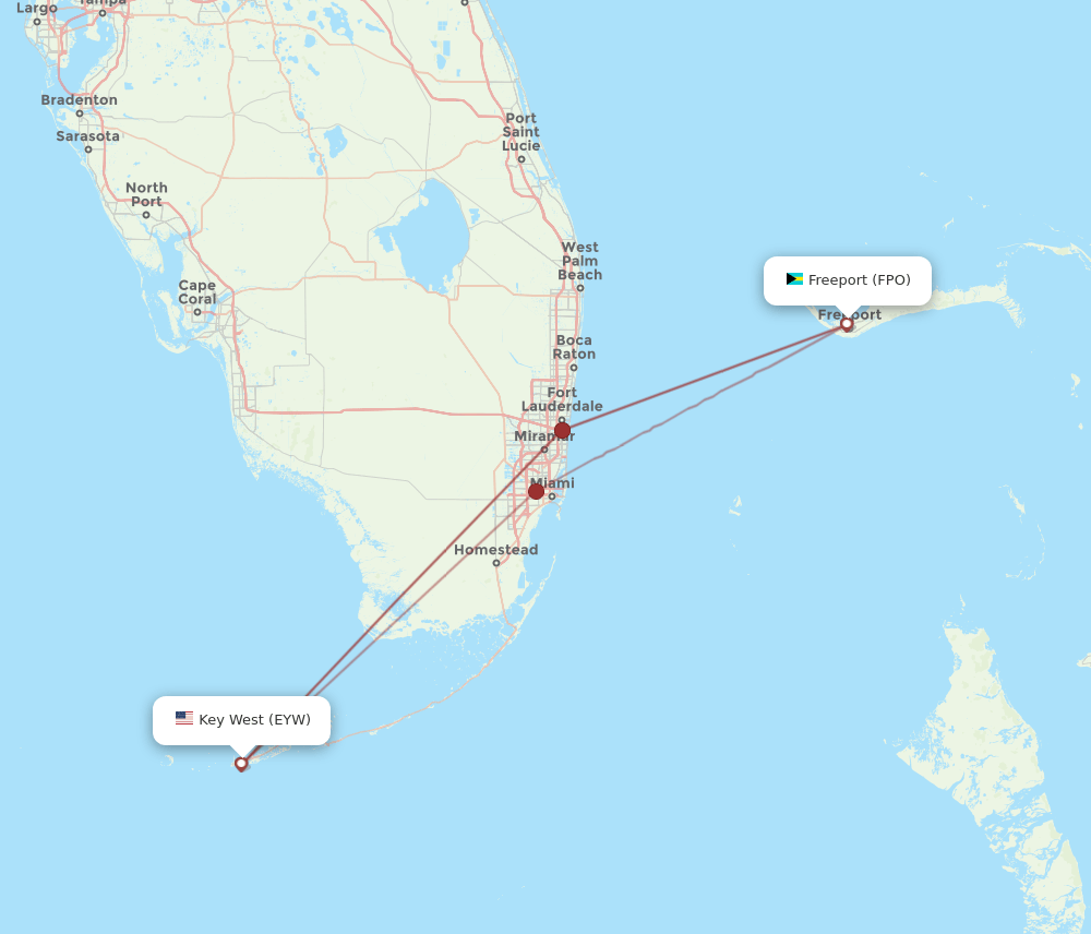 FPO-EYW flight routes