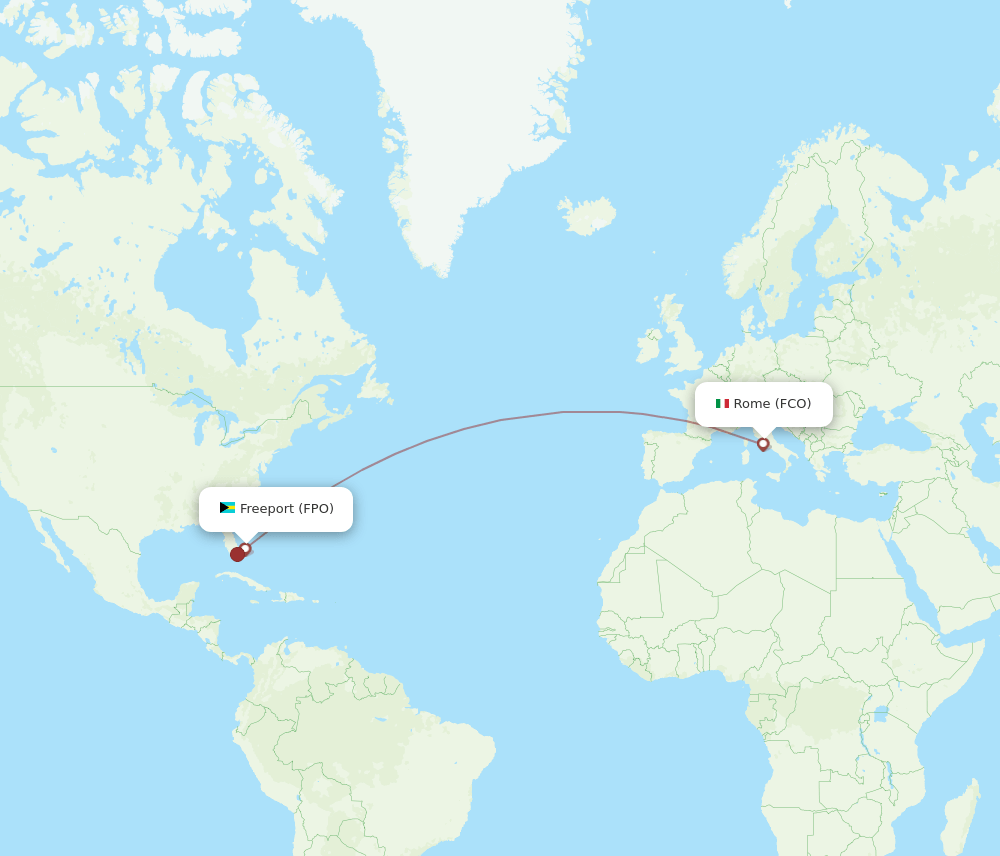 FPO-FCO flight routes
