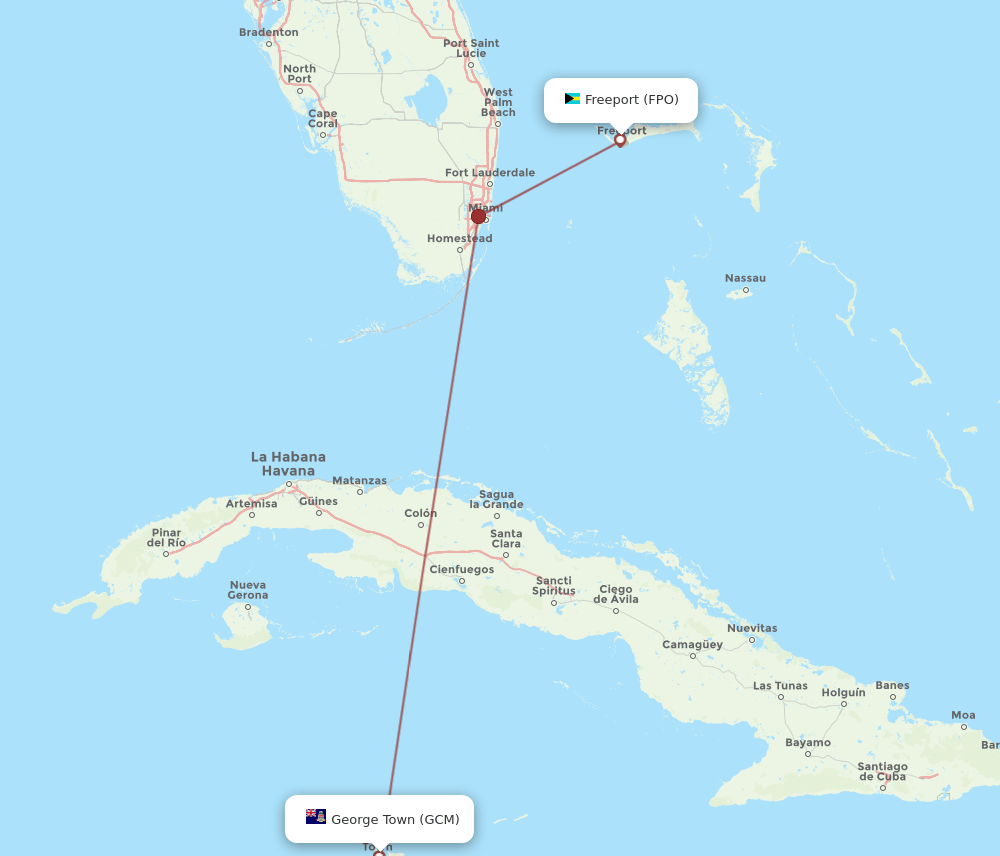 FPO-GCM flight routes