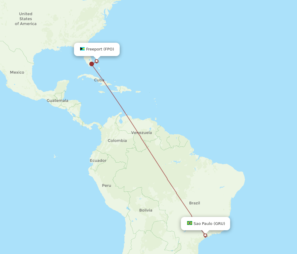 FPO-GRU flight routes