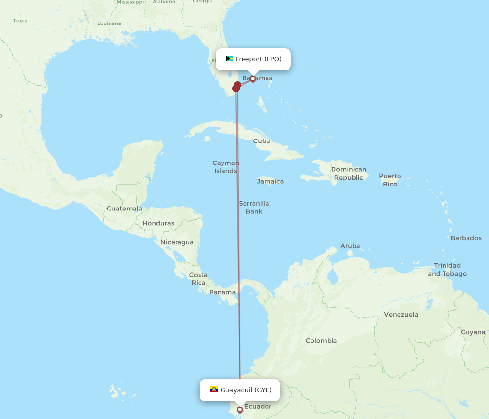 FPO-GYE flight routes