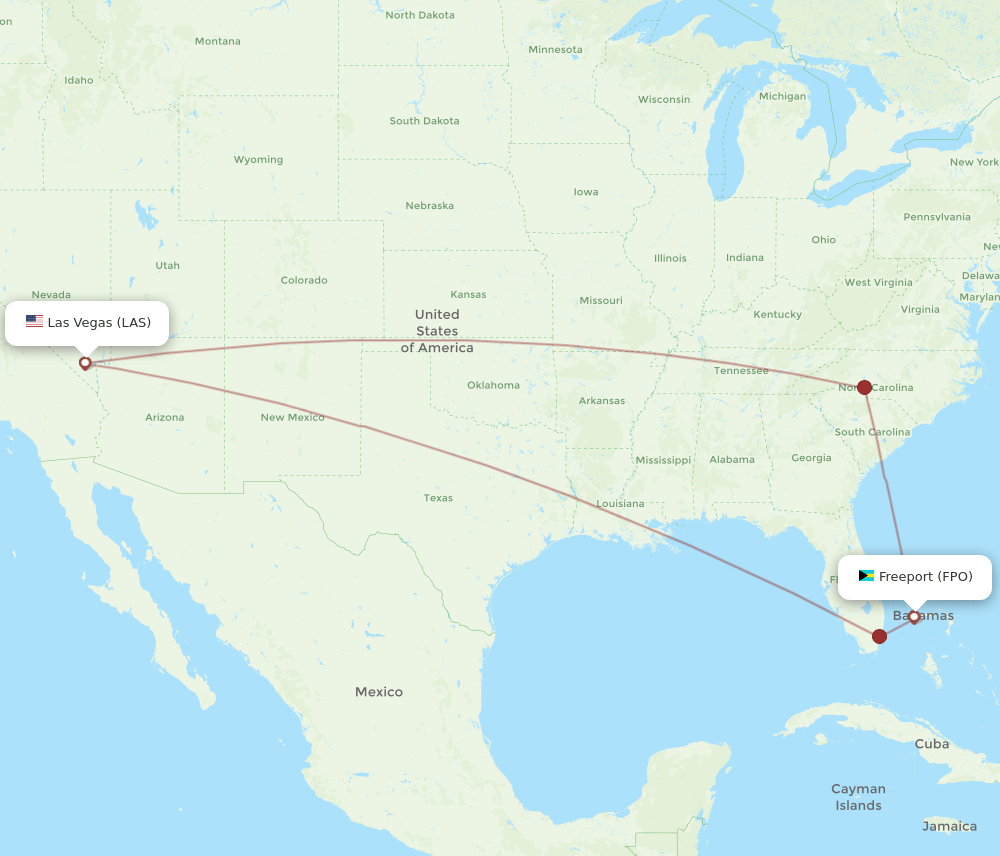 FPO-LAS flight routes
