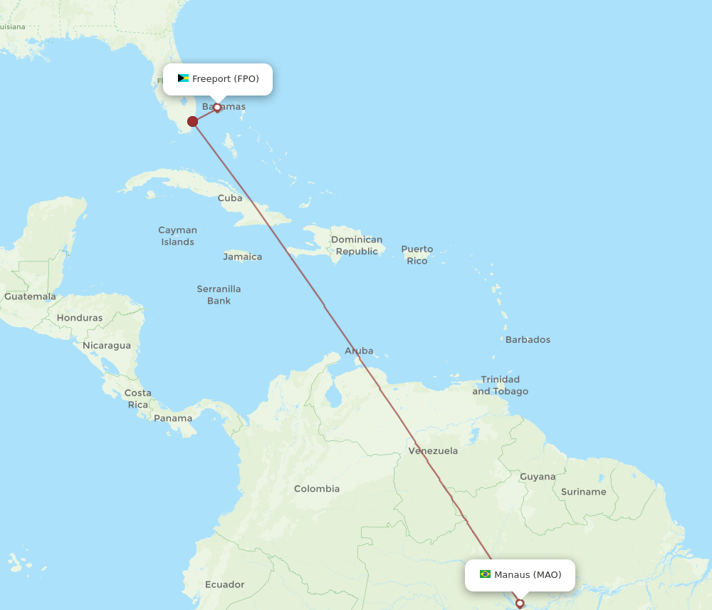FPO-MAO flight routes