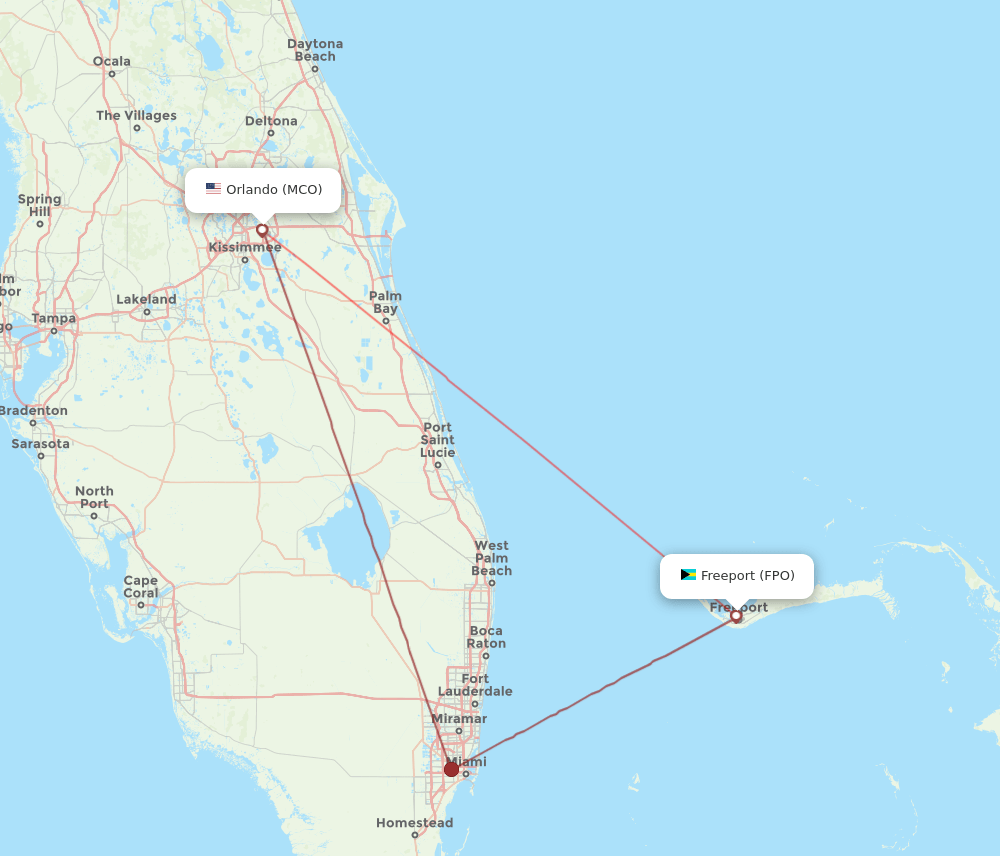 FPO-MCO flight routes