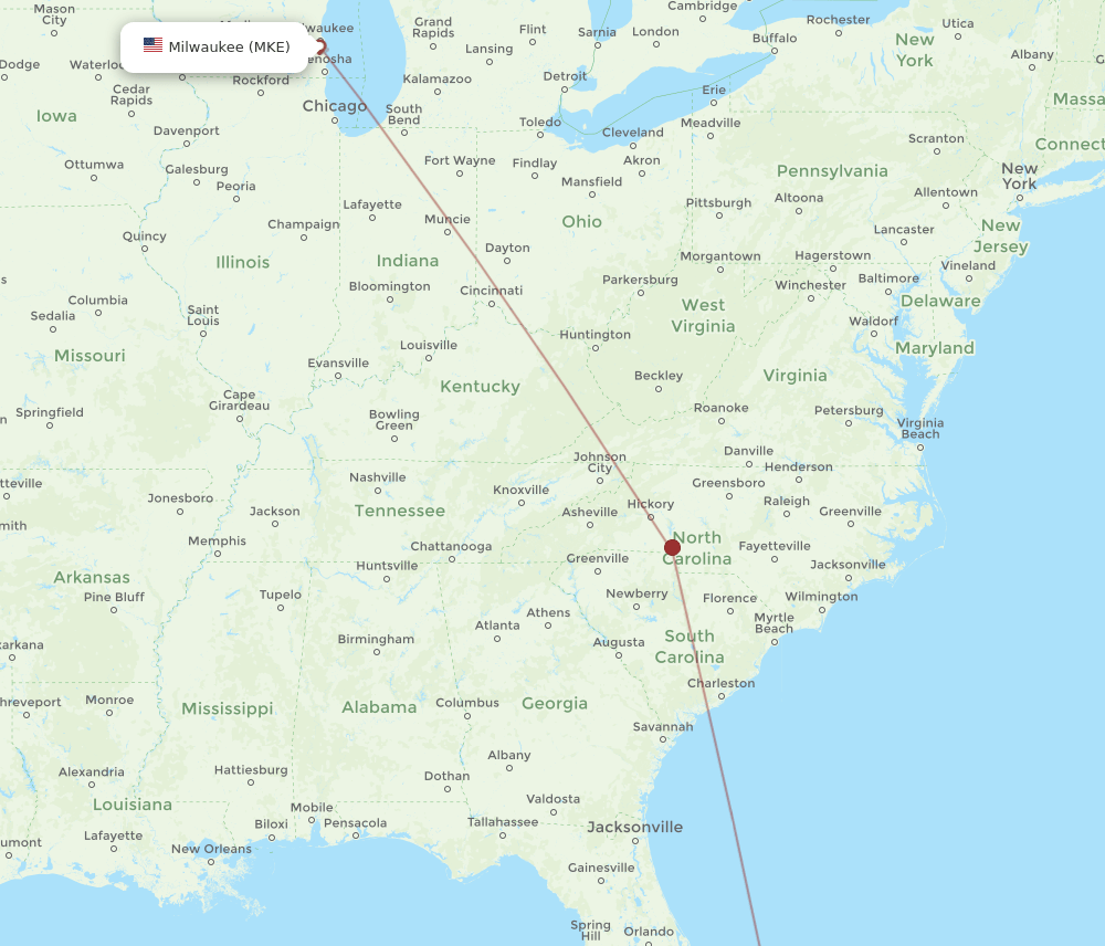 FPO-MKE flight routes