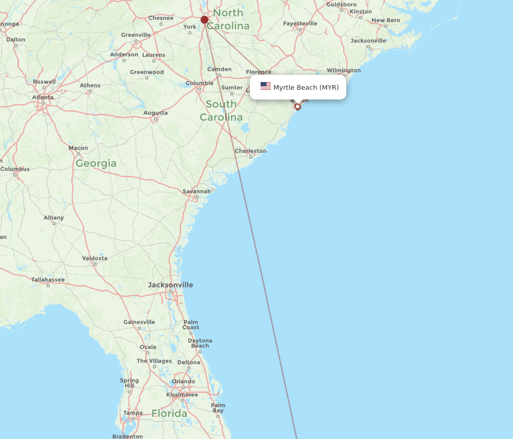 FPO-MYR flight routes