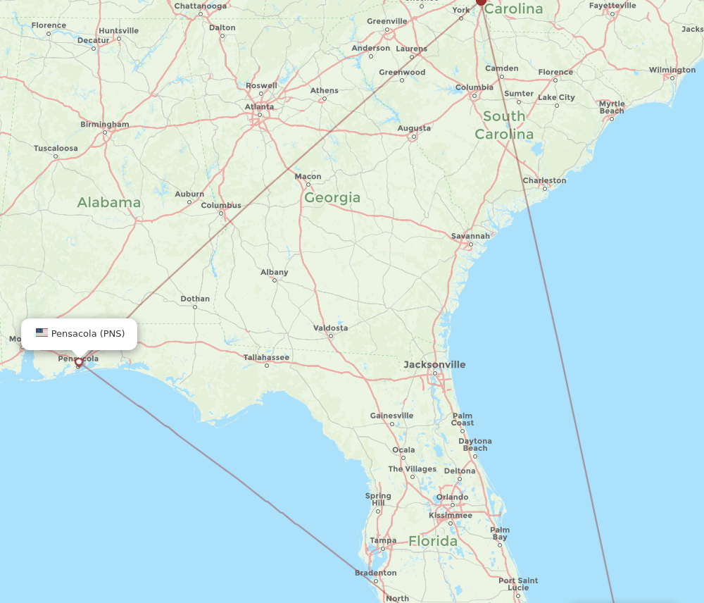 FPO to PNS flights and routes map