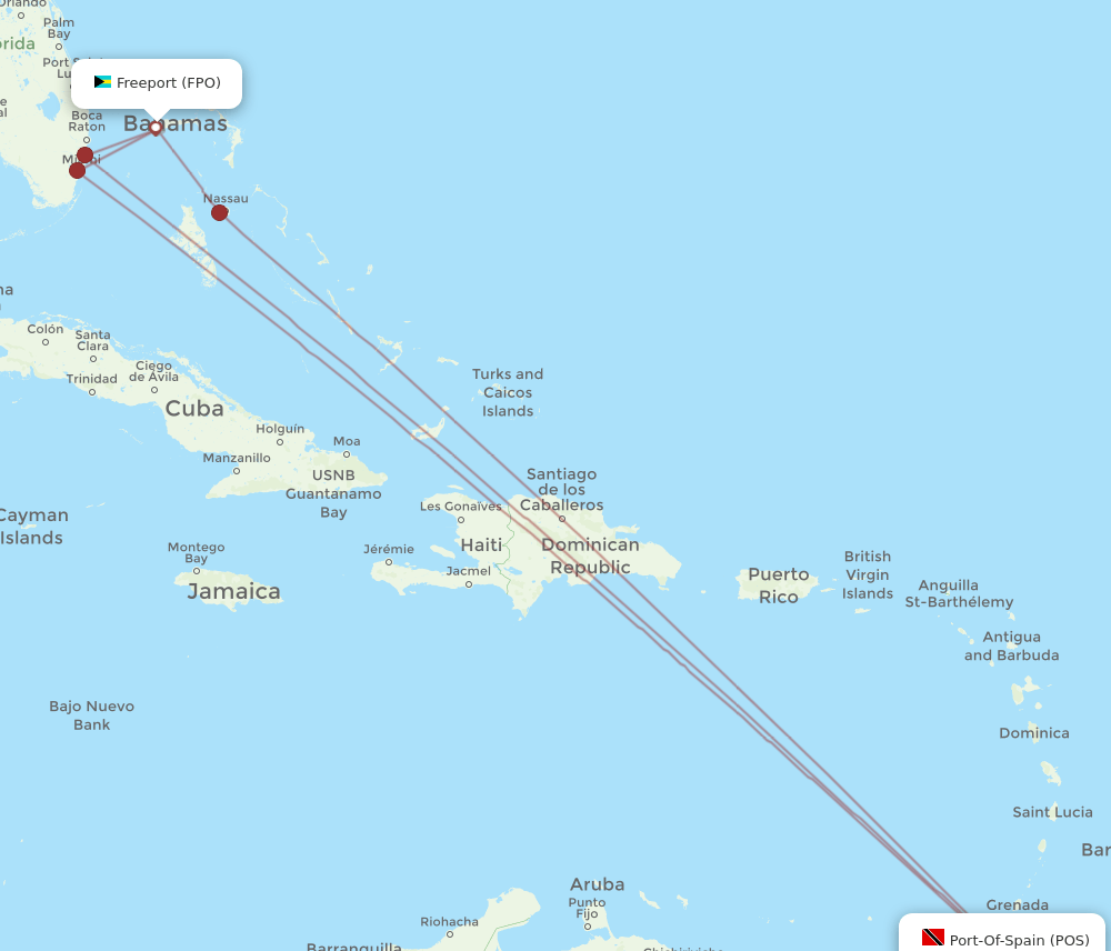 FPO-POS flight routes