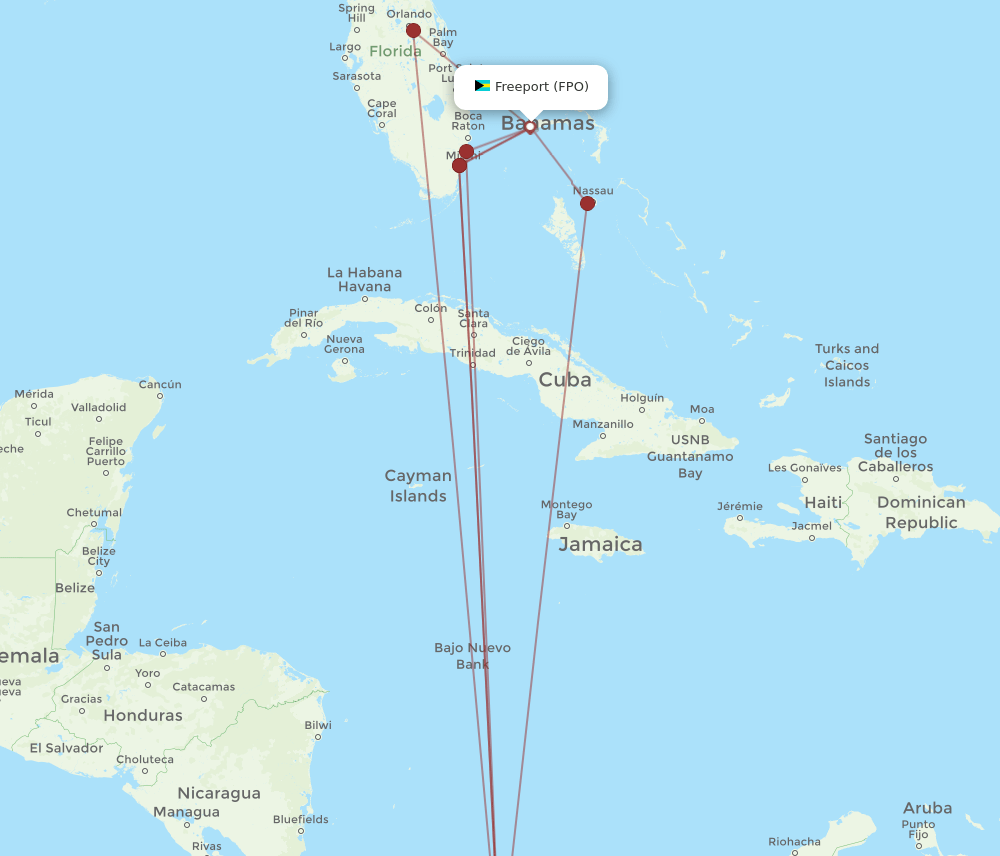 FPO-PTY flight routes