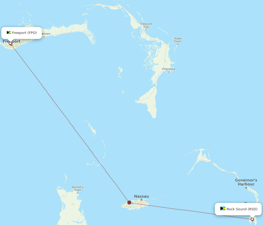 FPO-RSD flight routes