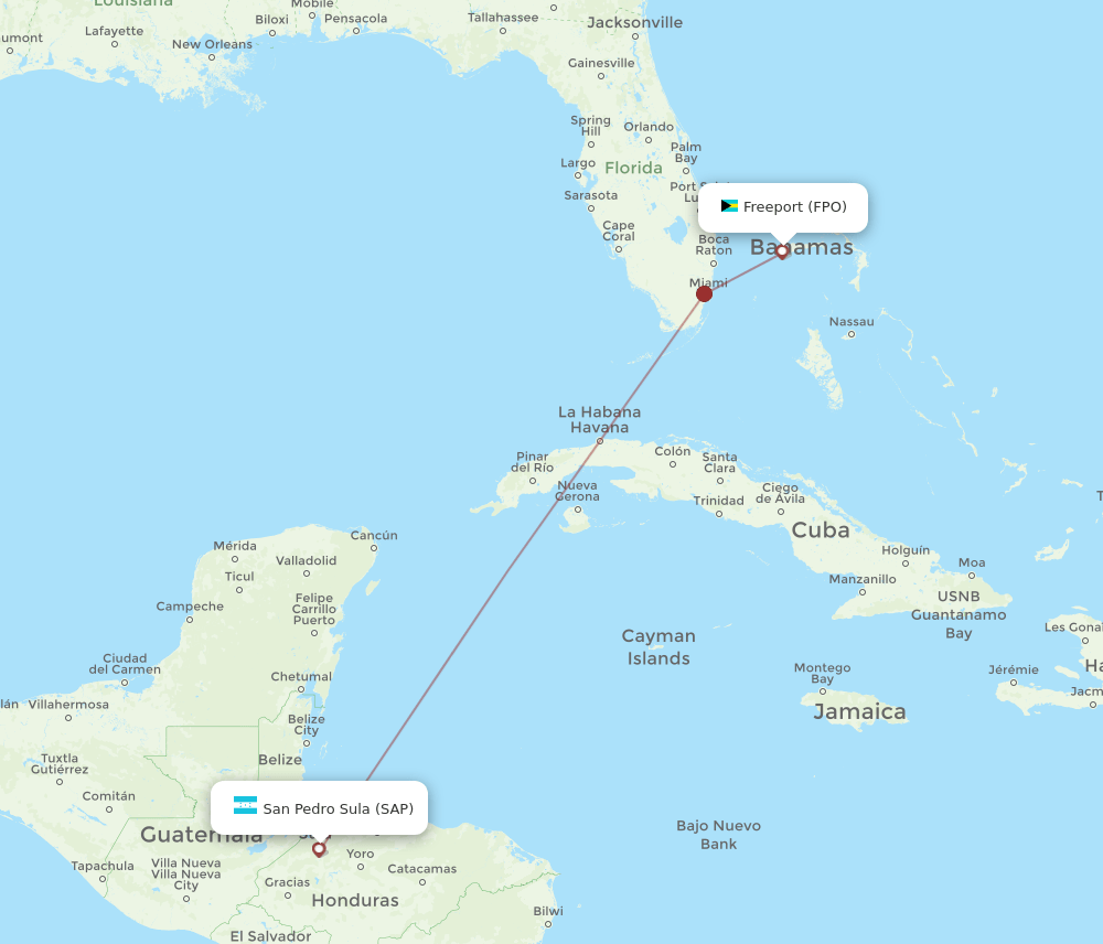 FPO-SAP flight routes
