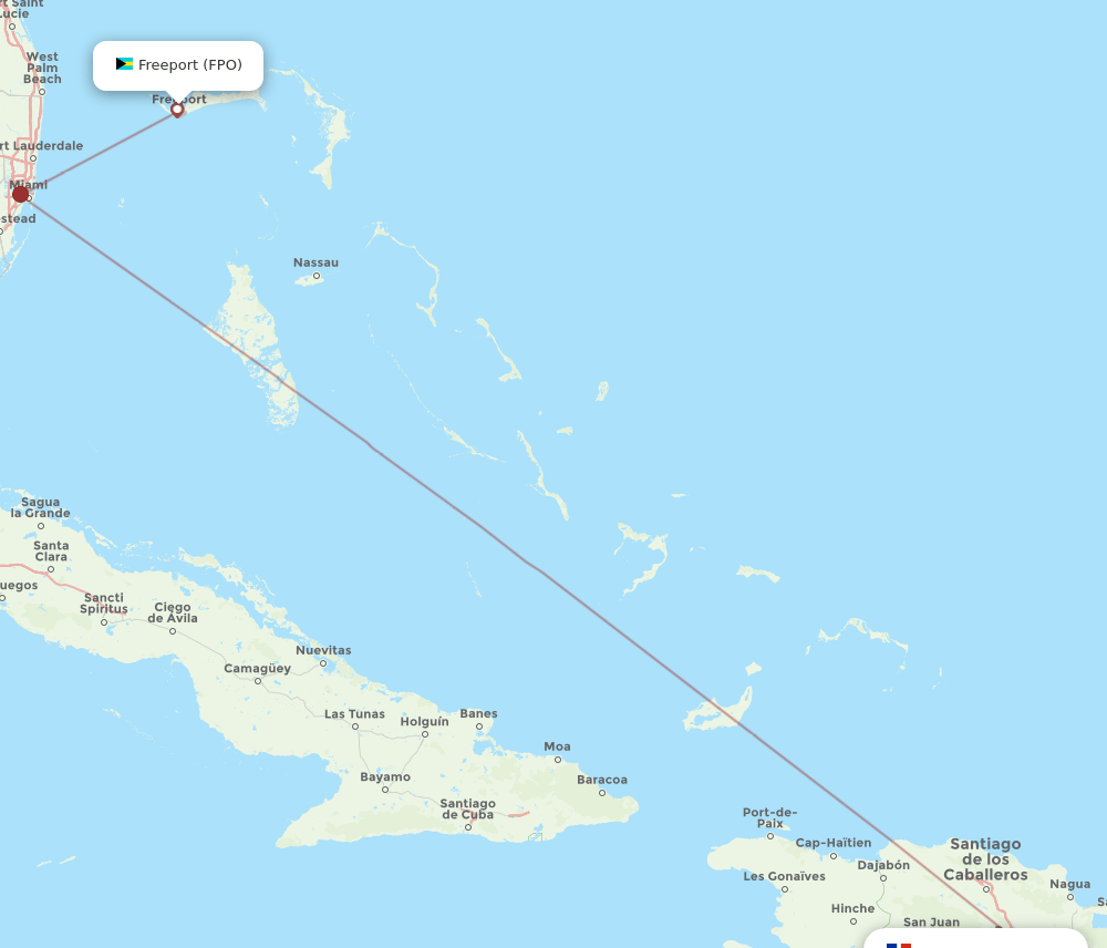FPO-SDQ flight routes
