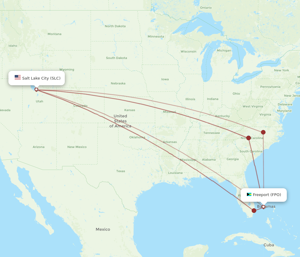 FPO-SLC flight routes