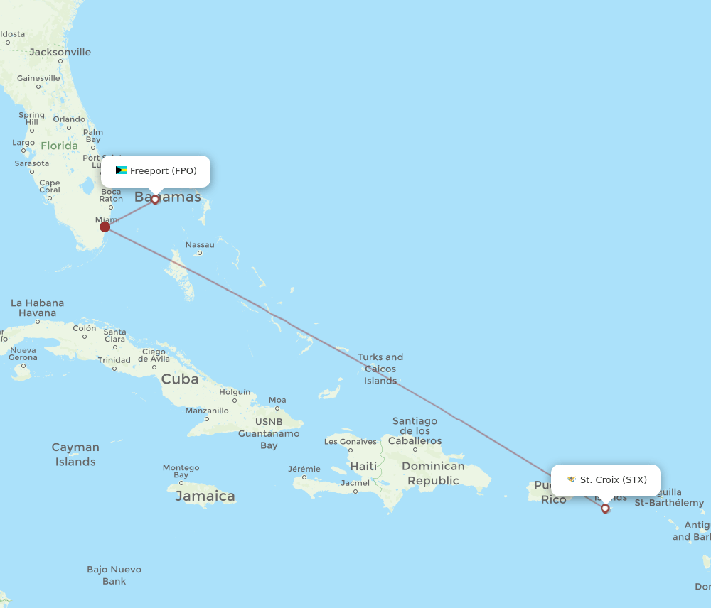FPO-STX flight routes
