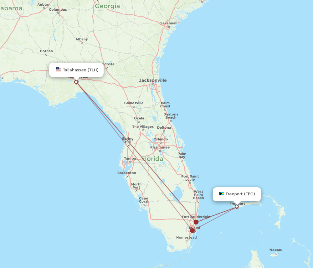 FPO-TLH flight routes