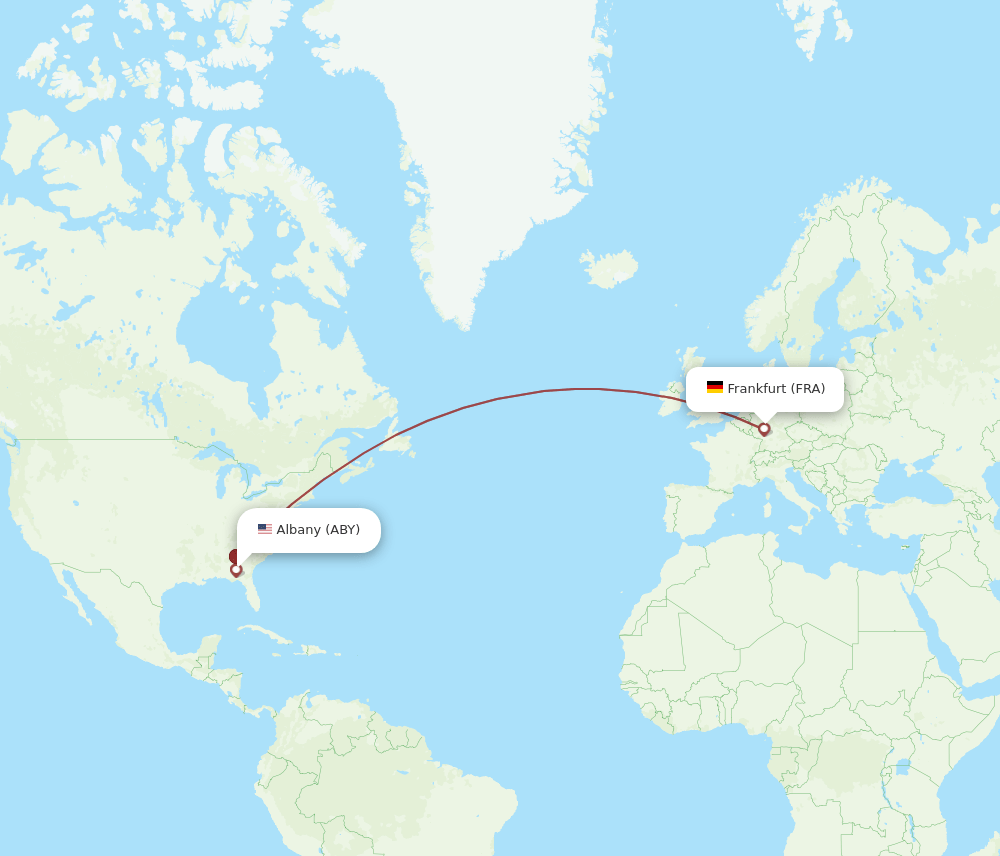FRA-ABY flight routes