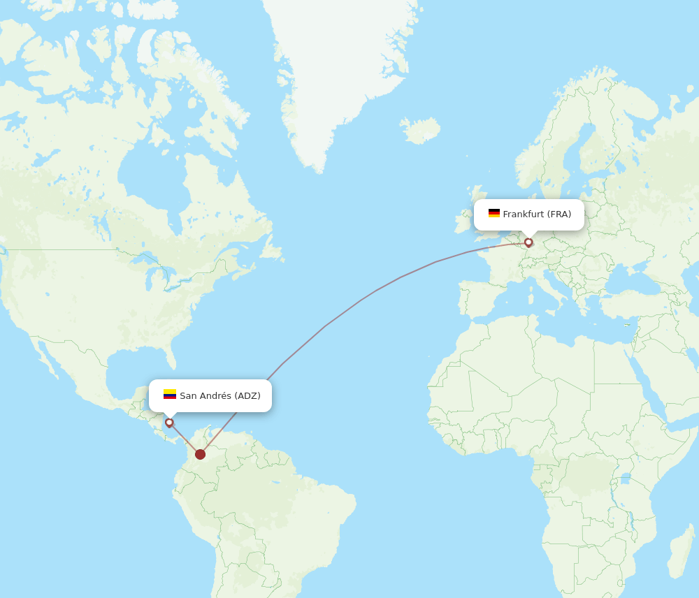 FRA-ADZ flight routes