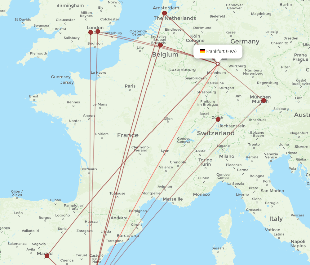 FRA-ALC flight routes